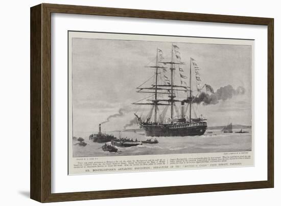 Mr Borchgrevink's Antarctic Expedition, Departure of the Southern Cross from Hobart, Tasmania-Joseph Nash-Framed Giclee Print