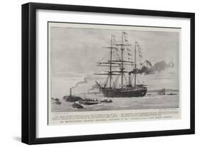 Mr Borchgrevink's Antarctic Expedition, Departure of the Southern Cross from Hobart, Tasmania-Joseph Nash-Framed Giclee Print