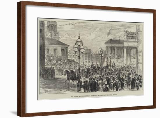 Mr Bright at Birmingham, Reception at the Town Council House-null-Framed Giclee Print