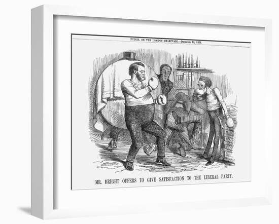 Mr. Bright Offers to Give Satisfaction to the Liberal Party, 1858-null-Framed Giclee Print