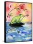 Mr Bullfrog with Firefly-sylvia pimental-Framed Stretched Canvas