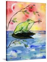 Mr Bullfrog with Firefly-sylvia pimental-Stretched Canvas