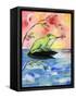 Mr Bullfrog with Firefly-sylvia pimental-Framed Stretched Canvas