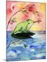 Mr Bullfrog with Firefly-sylvia pimental-Mounted Art Print