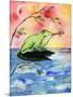 Mr Bullfrog with Firefly-sylvia pimental-Mounted Art Print