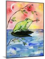 Mr Bullfrog with Firefly-sylvia pimental-Mounted Art Print