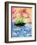 Mr Bullfrog with Firefly-sylvia pimental-Framed Art Print