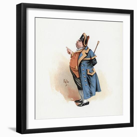 Mr. Bumble, Illustration from 'Character Sketches from Charles Dickens', C.1890 (Colour Litho)-Joseph Clayton Clarke-Framed Giclee Print