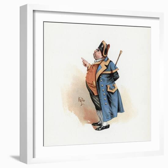 Mr. Bumble, Illustration from 'Character Sketches from Charles Dickens', C.1890 (Colour Litho)-Joseph Clayton Clarke-Framed Giclee Print