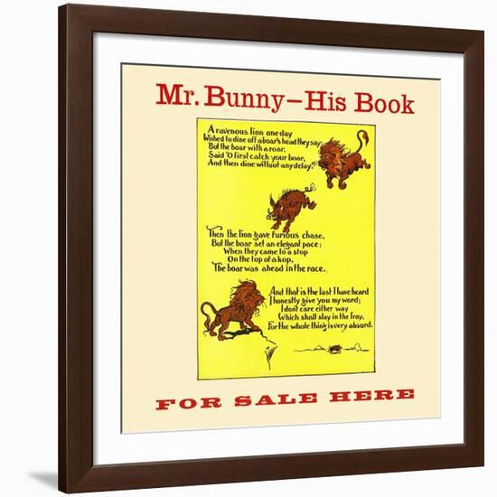 Mr. Bunny - His Book, for Sale Here-W.H. Fry-Framed Art Print