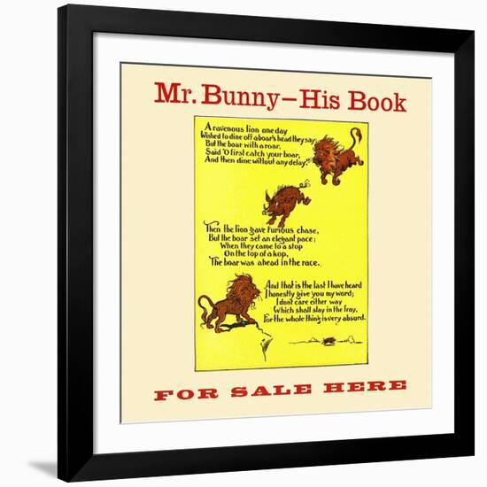 Mr. Bunny - His Book, for Sale Here-W.H. Fry-Framed Art Print