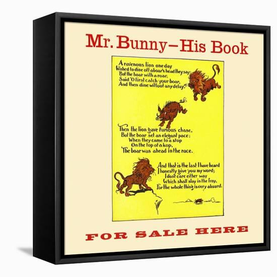 Mr. Bunny-His Book, For Sale Here-W.H. Fry-Framed Stretched Canvas
