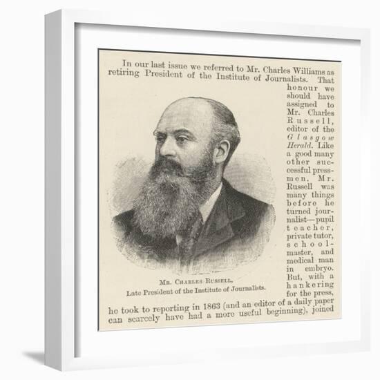 Mr Charles Russell, Late President of the Institute of Journalists-null-Framed Giclee Print