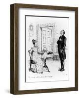 Mr. Collins and Elizabeth, from "Pride and Prejudice" by Jane Austen circa 1894-Hugh Thomson-Framed Giclee Print