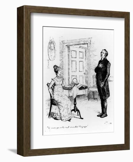 Mr. Collins and Elizabeth, from "Pride and Prejudice" by Jane Austen circa 1894-Hugh Thomson-Framed Giclee Print