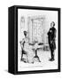 Mr. Collins and Elizabeth, from "Pride and Prejudice" by Jane Austen circa 1894-Hugh Thomson-Framed Stretched Canvas