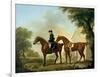 Mr. Crewe's Hunters with a Groom Near a Wooden Barn-George Stubbs-Framed Giclee Print