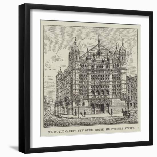 Mr D'Oyly Carte's New Opera House, Shaftesbury Avenue-null-Framed Giclee Print