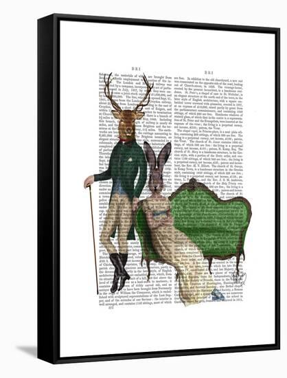 Mr Deer and Mrs Rabbit-Fab Funky-Framed Stretched Canvas