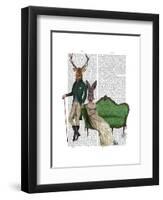 Mr Deer and Mrs Rabbit-Fab Funky-Framed Art Print