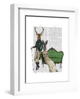 Mr Deer and Mrs Rabbit-Fab Funky-Framed Art Print