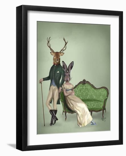 Mr Deer and Mrs Rabbit-Fab Funky-Framed Art Print