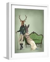 Mr Deer and Mrs Rabbit-Fab Funky-Framed Art Print