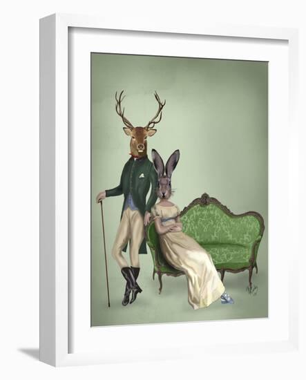 Mr Deer and Mrs Rabbit-Fab Funky-Framed Art Print