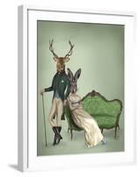 Mr Deer and Mrs Rabbit-Fab Funky-Framed Art Print