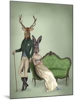 Mr Deer and Mrs Rabbit-Fab Funky-Mounted Art Print