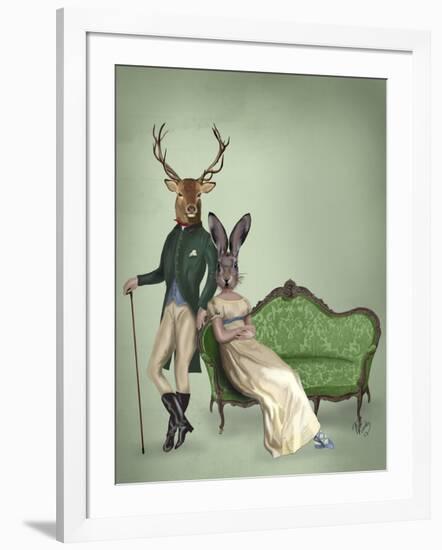 Mr Deer and Mrs Rabbit-Fab Funky-Framed Art Print