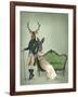 Mr Deer and Mrs Rabbit-Fab Funky-Framed Art Print