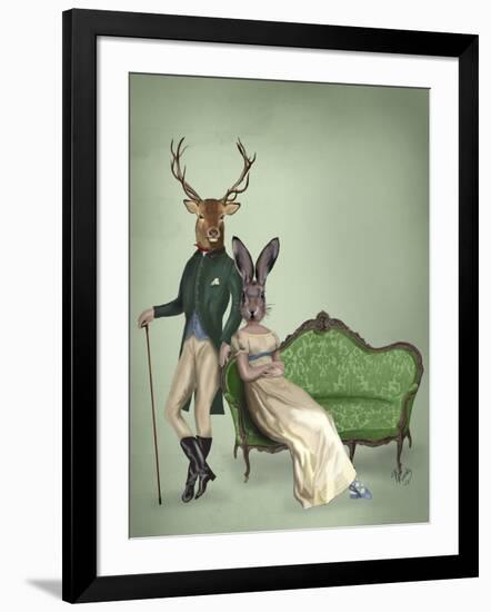 Mr Deer and Mrs Rabbit-Fab Funky-Framed Art Print