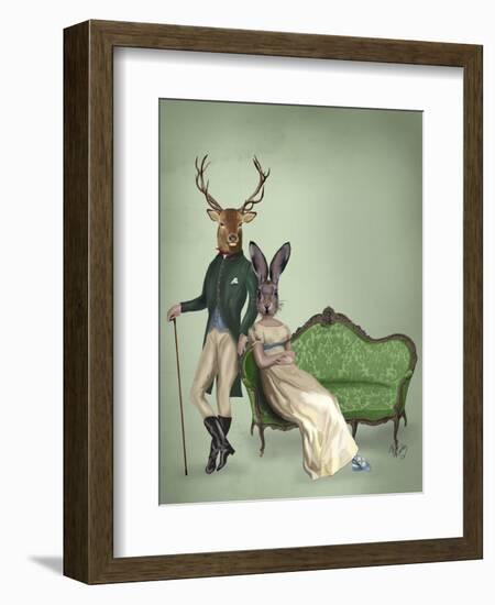 Mr Deer and Mrs Rabbit-Fab Funky-Framed Art Print