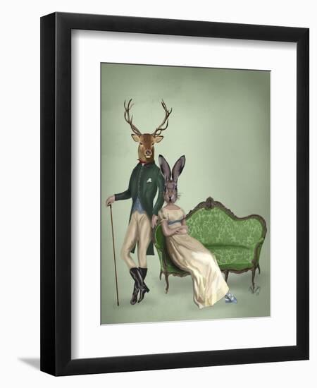 Mr Deer and Mrs Rabbit-Fab Funky-Framed Art Print