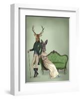 Mr Deer and Mrs Rabbit-Fab Funky-Framed Art Print