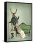 Mr Deer and Mrs Rabbit-Fab Funky-Framed Stretched Canvas