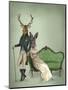 Mr Deer and Mrs Rabbit-Fab Funky-Mounted Art Print