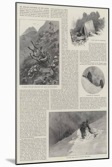 Mr Edward Whymper on the Andes-Alfred Courbould-Mounted Giclee Print