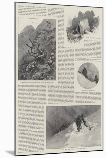 Mr Edward Whymper on the Andes-Alfred Courbould-Mounted Giclee Print