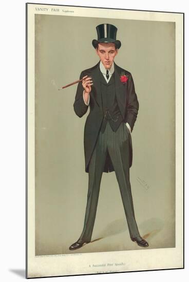 Mr F E Smith, a Successful First Speech, Moab Is My Washpot, 16 January 1907, Vanity Fair Cartoon-Sir Leslie Ward-Mounted Giclee Print