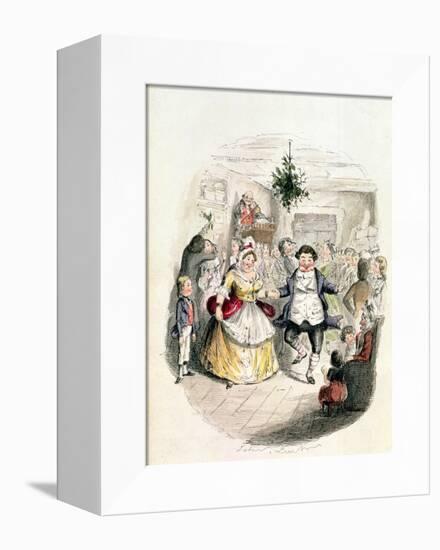 Mr. Fezziwig's Ball, from "A Christmas Carol" by Charles Dickens (1812-70) 1843-John Leech-Framed Stretched Canvas