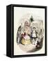 Mr. Fezziwig's Ball, from "A Christmas Carol" by Charles Dickens (1812-70) 1843-John Leech-Framed Stretched Canvas