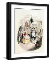 Mr. Fezziwig's Ball, from "A Christmas Carol" by Charles Dickens (1812-70) 1843-John Leech-Framed Giclee Print