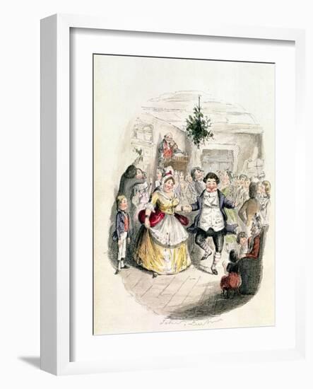 Mr. Fezziwig's Ball, from "A Christmas Carol" by Charles Dickens (1812-70) 1843-John Leech-Framed Giclee Print