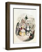 Mr. Fezziwig's Ball, from "A Christmas Carol" by Charles Dickens (1812-70) 1843-John Leech-Framed Giclee Print