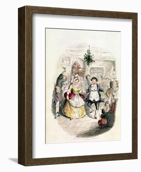 Mr. Fezziwig's Ball, from "A Christmas Carol" by Charles Dickens (1812-70) 1843-John Leech-Framed Giclee Print