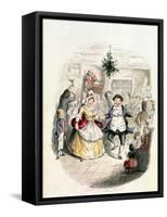 Mr. Fezziwig's Ball, from "A Christmas Carol" by Charles Dickens (1812-70) 1843-John Leech-Framed Stretched Canvas