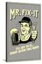 Mr. Fix-It I Will Get To It After This Beer Funny Retro Poster-Retrospoofs-Stretched Canvas