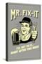 Mr. Fix-It I Will Get To It After This Beer Funny Retro Poster-Retrospoofs-Stretched Canvas